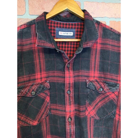 32 Bar Blues Mens Plaid Flannel Button Front Shirt Size XXL Lined Warm Work - Picture 2 of 8